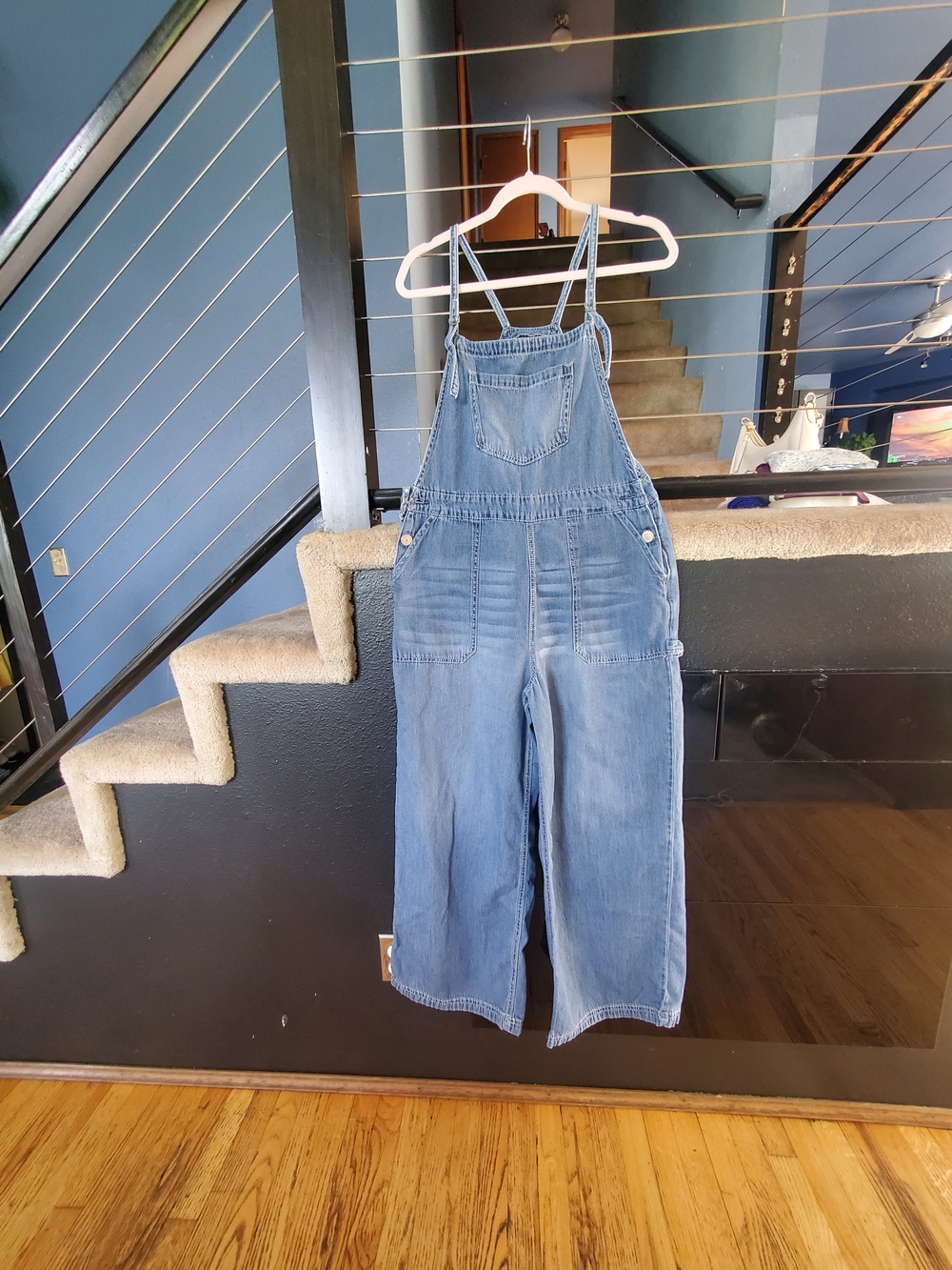 Wallflower Medium Blue Denim Wide-Leg Overalls